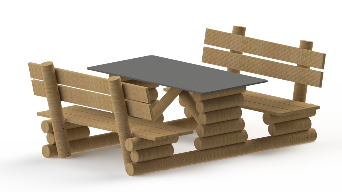 Tisch-Bank-Kombination für Kinder - Holz