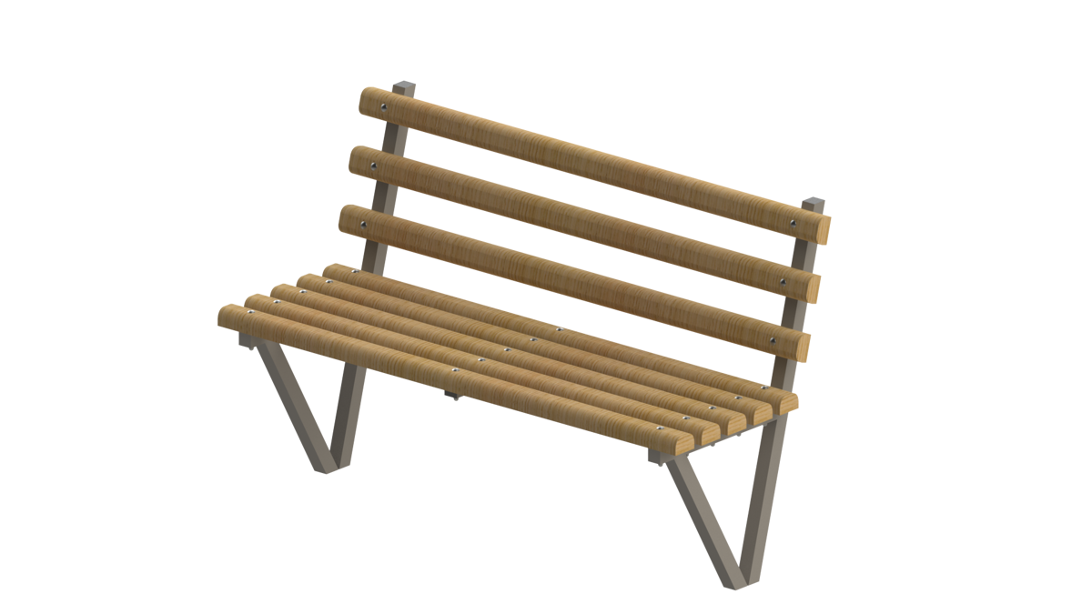 Sitzbank mit Lehne - Holz